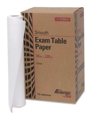 Exam Paper - Exam Table Paper, 18" x 225 ft, White, Smooth, 12/cs (020206)