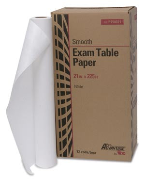 Exam Paper - Exam Table Paper, 21" x 225 ft, White, Smooth, 12/cs (020207)
